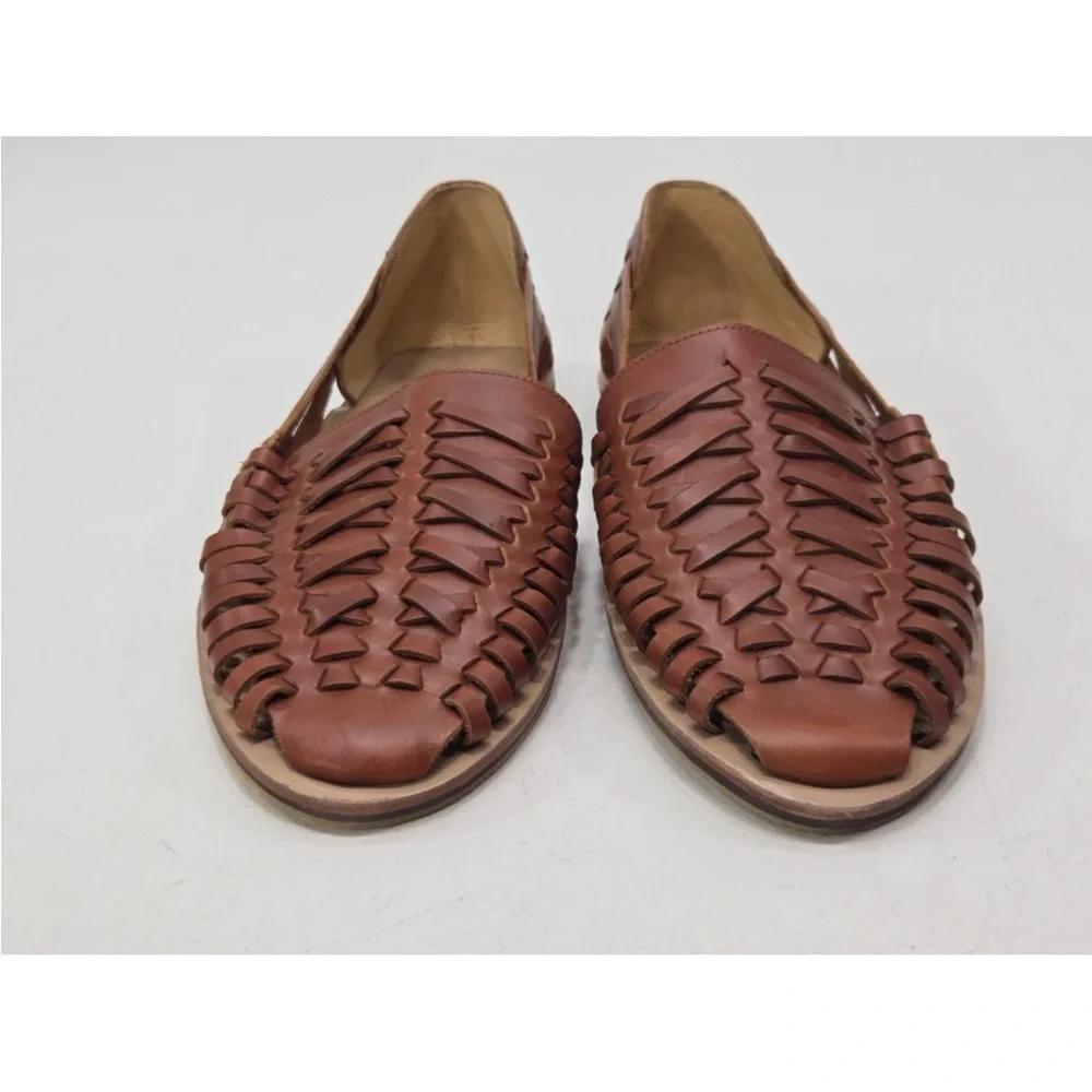 Nisolo Brown Woven Leather Huarache Sandals